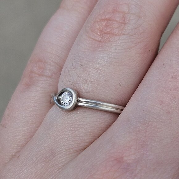 Pandora 925 Sterling Silver Infinite Lab Grown Diamond Ring .15CT Size 7 w/ Box - Picture 4 of 12